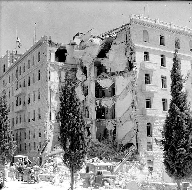 Aftermath of the King David hotel bombing by Zionist terrorist group Irgun
